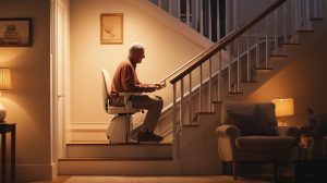 Monte-escalier personnalisé facilitant l'accès à un domicile pour seniors