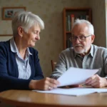 Assistante sociale aidant un senior à la maison