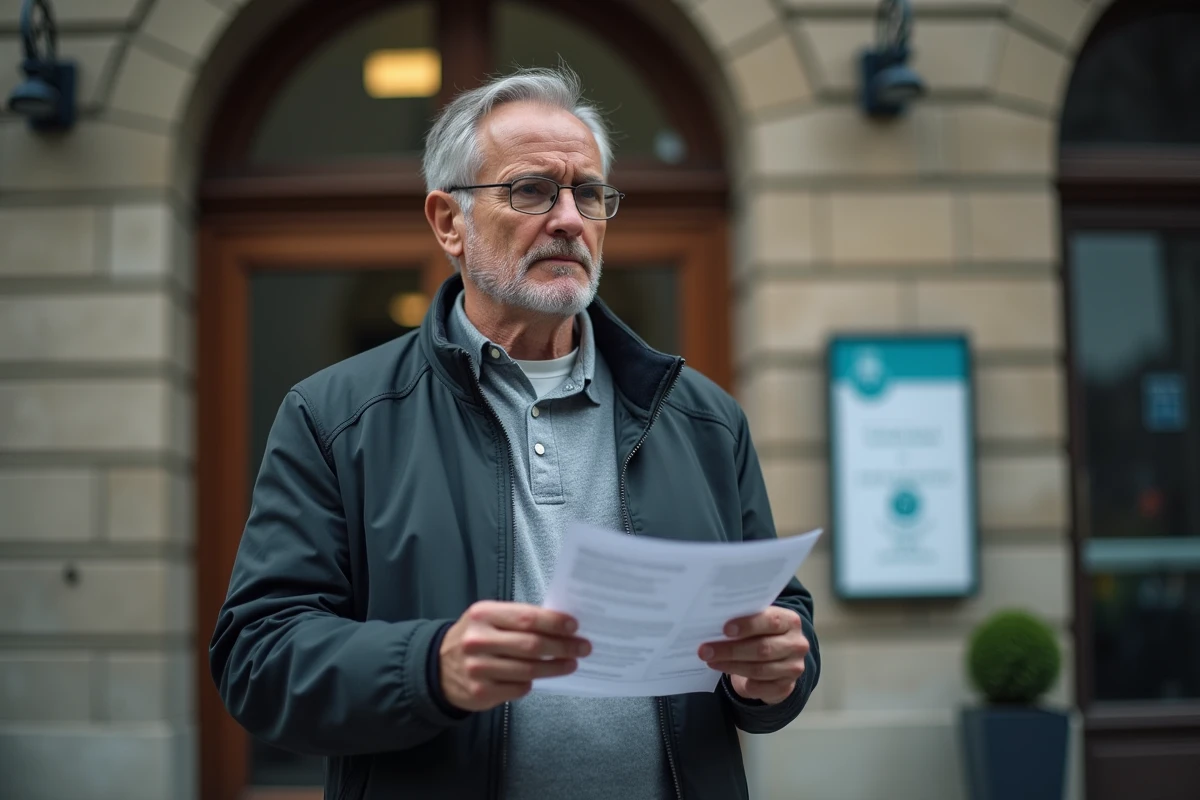 Homme au chômage devant une caisse de retraite complémentaire pour renseignements sur l'Agirc-Arrco 2026