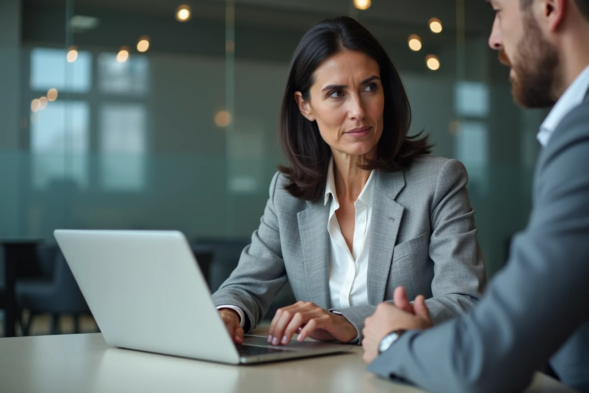Femme de 55 ans en réunion avec un conseiller financier pour optimiser ses points de retraite Agirc-Arrco avant 2026