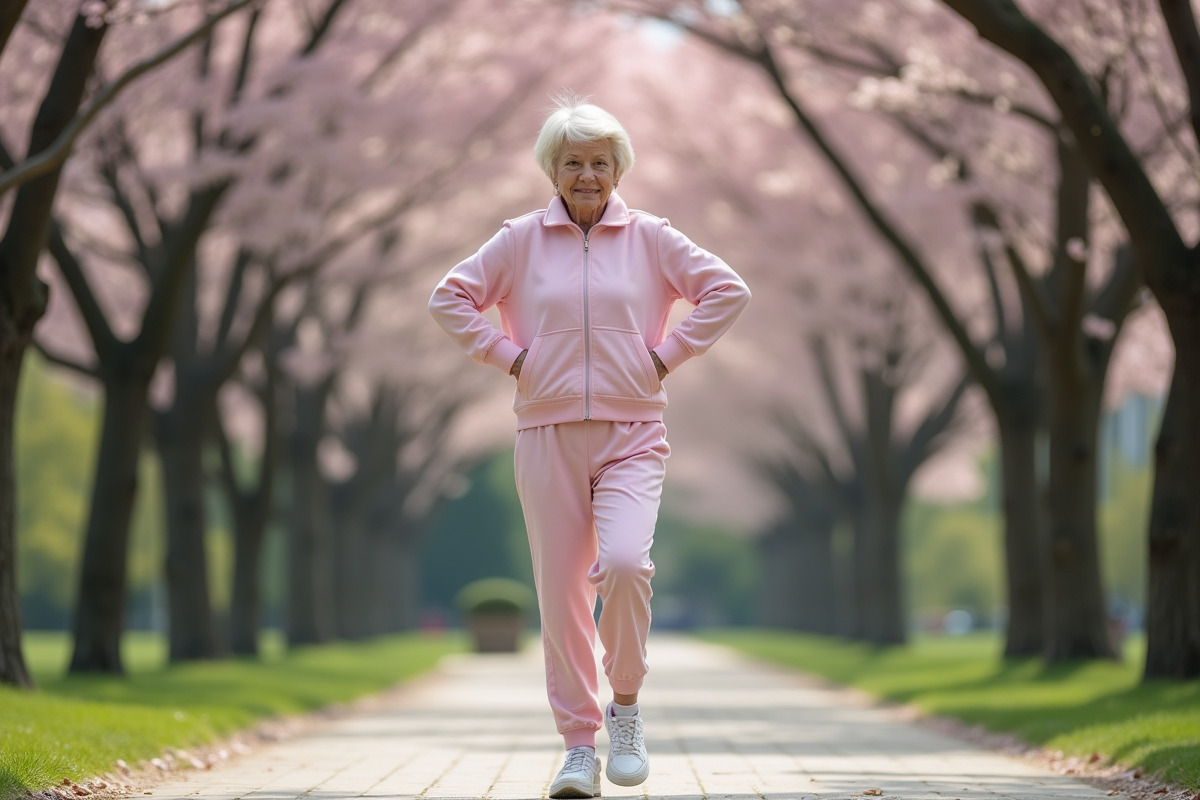 Femme senior en plein exercice d