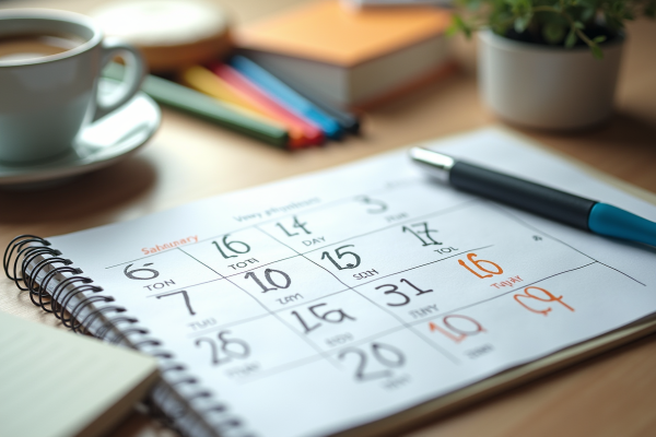 Semaines restantes en 2025 : calendrier, dates et planning