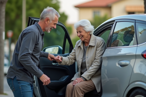 Transport d'une personne âgée avec des services adaptés et flexibles