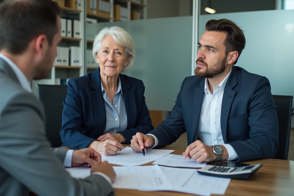 Femme retraitée en consultation avec un conseiller financier pour optimiser ses abattements fiscaux en 2026